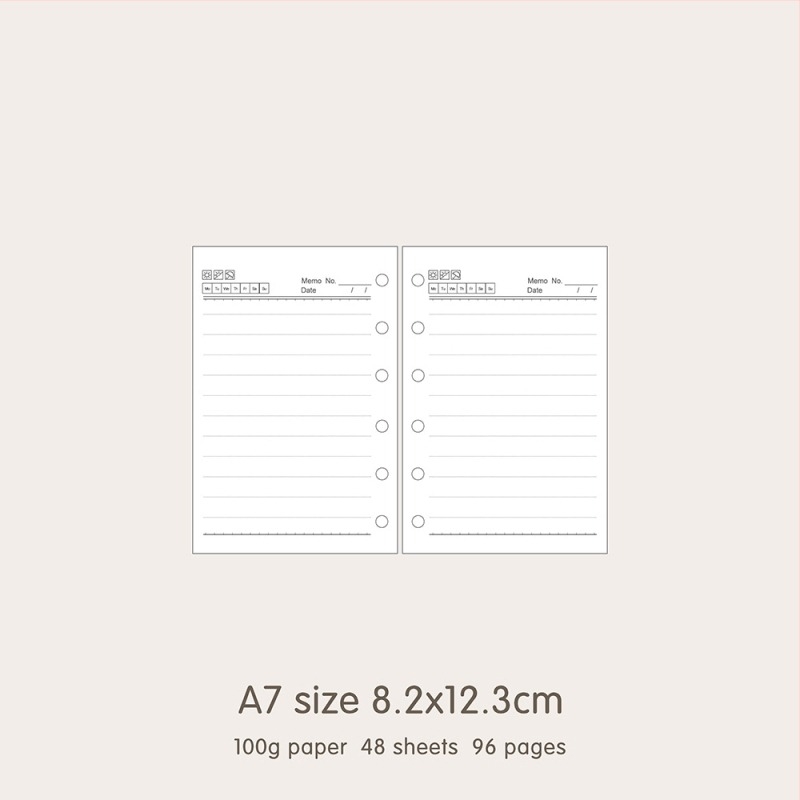 Ρεφίλ με 6 τρύπες για σημειωματάριο, σελίδες με τετράγωνο πλέγμα σε χαρτί Dowling/Kraft, 50/100 σελίδες, μοντέλο 16b-ln