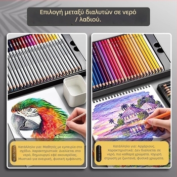 Deli διαλυτά στο νερό χρωματικά μολύβια σε μεταλλικό κουτί για μαθητές