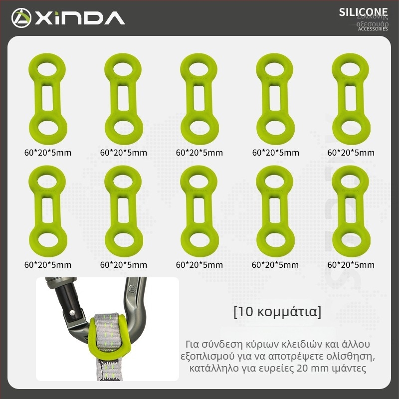 Xinda Περιοριστικό δαχτυλίδι για αναρρίχηση – Σιλικόνινο δαχτυλίδι, Γρήγορο άγκιστρο, Τοποθέτηση, Κύριο κλείσιμο, Σταθερό δαχτύλιο, Για σπηλαιοκατάβαση και καταβάσεις από μεγάλα ύψη