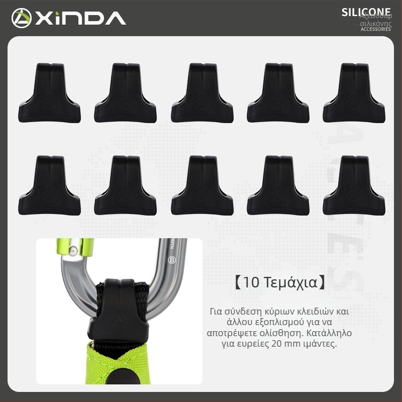 Xinda Περιοριστικό δαχτυλίδι για αναρρίχηση – Σιλικόνινο δαχτυλίδι, Γρήγορο άγκιστρο, Τοποθέτηση, Κύριο κλείσιμο, Σταθερό δαχτύλιο, Για σπηλαιοκατάβαση και καταβάσεις από μεγάλα ύψη