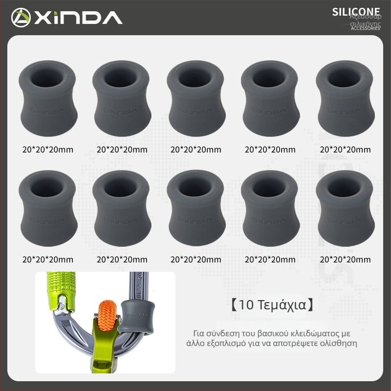 Xinda Περιοριστικό δαχτυλίδι για αναρρίχηση – Σιλικόνινο δαχτυλίδι, Γρήγορο άγκιστρο, Τοποθέτηση, Κύριο κλείσιμο, Σταθερό δαχτύλιο, Για σπηλαιοκατάβαση και καταβάσεις από μεγάλα ύψη