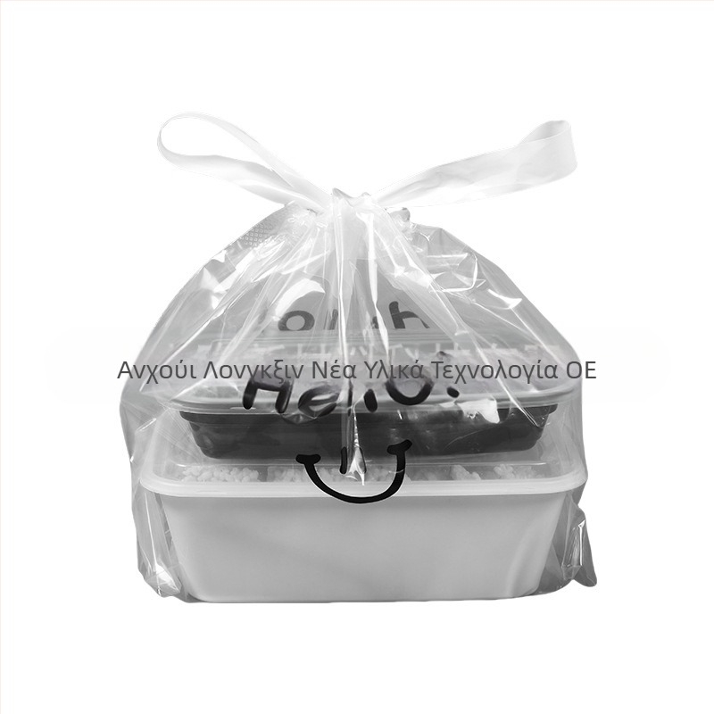 Μίας χρήσης PE τσάντα takeout με κορδόνι – τσάντα εστίασης με δυνατότητα εκτύπωσης λογότυπου, 50 τεμάχια ανά συσκευασία