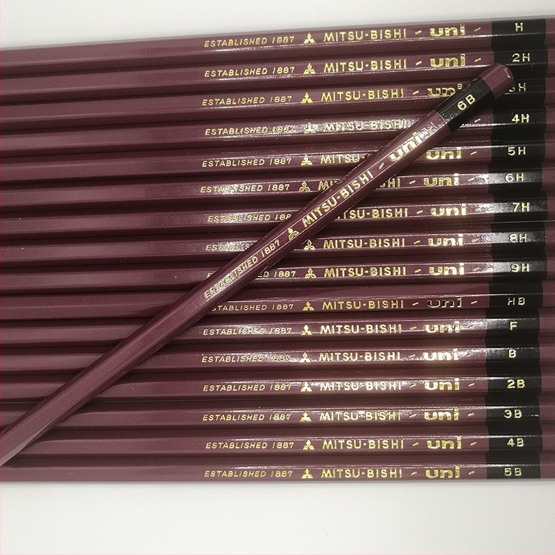 Uni Pencil Mitsubishi 1887 μολύβι δοκιμής σκληρότητας 6B-9H για σκίτσο και σχέδιο