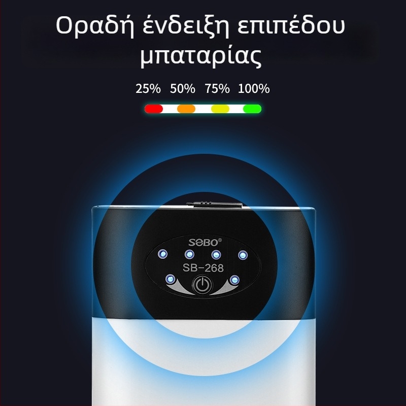 Songbao αθόρυβος αντλία οξυγόνου για ενυδρείο, διπλής τροφοδοσίας AC/DC, επαναφορτιζόμενος αεριστής