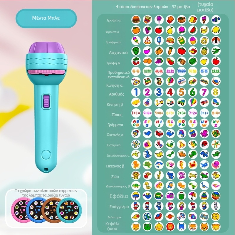 Παιδικό φακό‑προβολέας με φωτεινή προβολή — εκπαίδευτική λειτουργία, νοητική ανάπτυξη και αλληλεπίδραση γονέα‑παιδιού, για 4–6 ετών