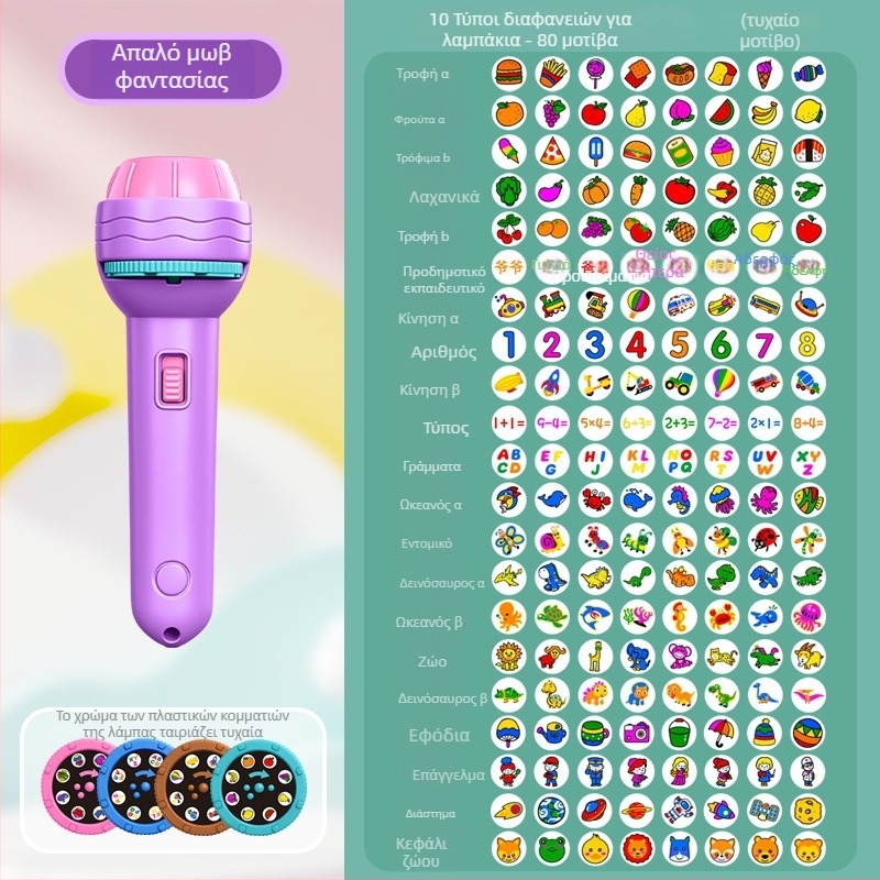 Παιδικό φακό‑προβολέας με φωτεινή προβολή — εκπαίδευτική λειτουργία, νοητική ανάπτυξη και αλληλεπίδραση γονέα‑παιδιού, για 4–6 ετών