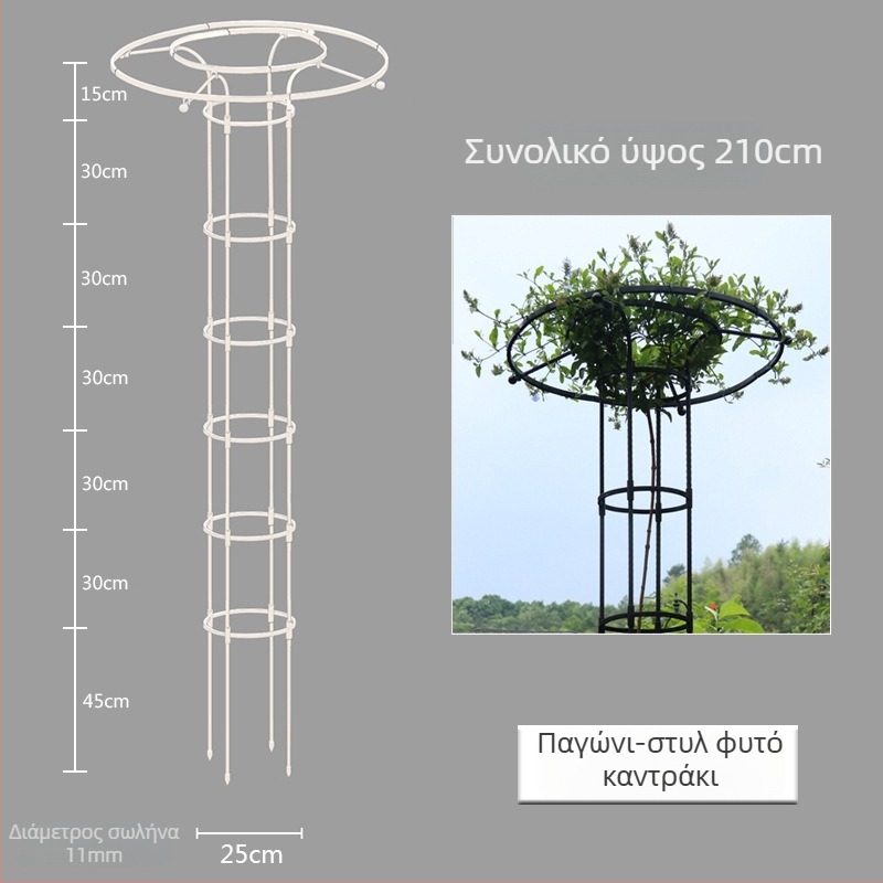 Κηπουρικά διακοσμητικά: ομπρελοειδές πλαίσιο για τριαντάφυλλα και κληματίδες, πλαστικοποιημένος χάλυβας, εξωτερική χρήση, Southern Leaf