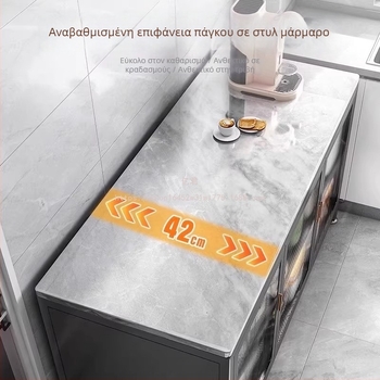 Yijun Πολυλειτουργικός αποθηκευτικός ντουλάπι κουζίνας από ανθρακούχο ατσάλι, ελεύθερα στηριζόμενος, με ράφι για φούρνο μικροκυμάτων