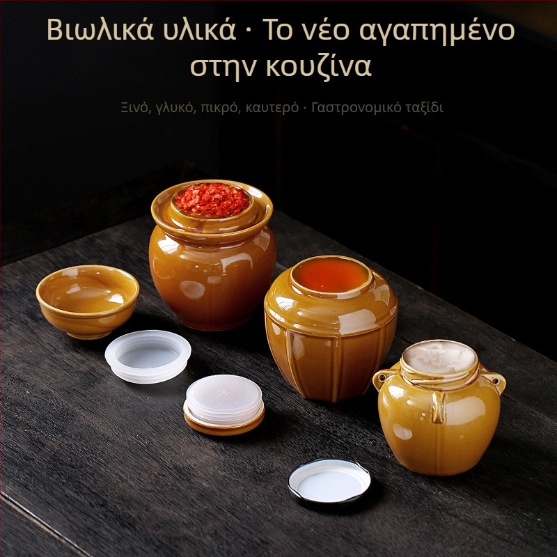 Κεραμικά βάζα αποθήκευσης τροφίμων με καπάκι, πορσελάνινο υλικό, προέλευση Dehua, κινέζικο στυλ, κατάλληλα για μικροκύματα, στρογγυλό σχήμα