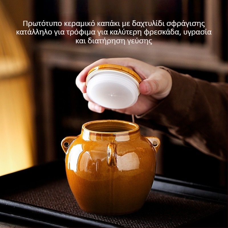 Κεραμικά βάζα αποθήκευσης τροφίμων με καπάκι, πορσελάνινο υλικό, προέλευση Dehua, κινέζικο στυλ, κατάλληλα για μικροκύματα, στρογγυλό σχήμα