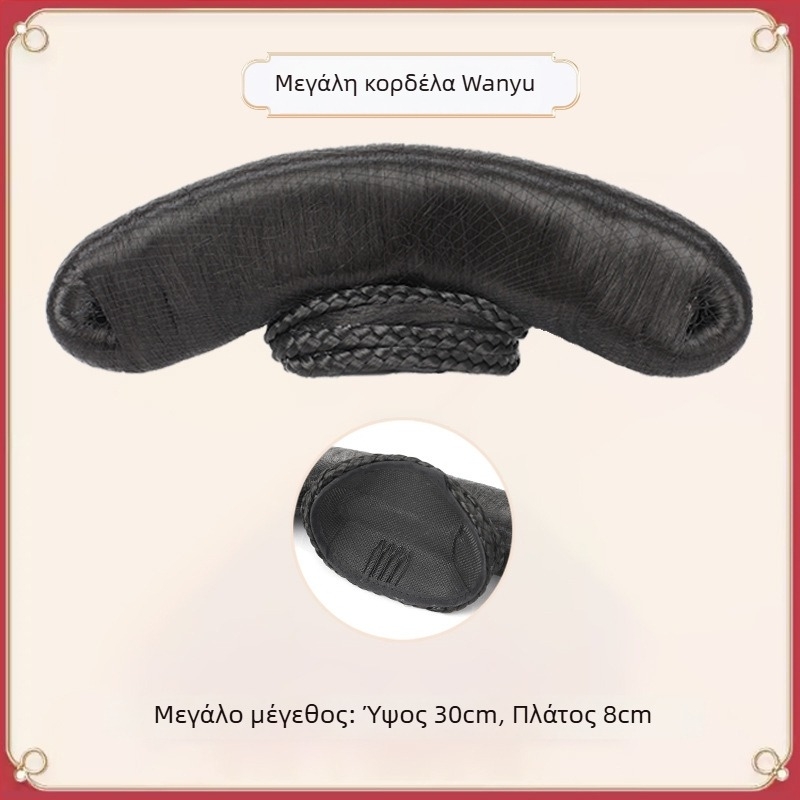 Περούκα σε στυλ παλάτιου Τσιν με ενσωματωμένο κεφαλόδεσμο, μοντέλο Gege flag head, υλικό: σύρμα υψηλής θερμοκρασίας, μήκος: κοντό, στιλ: ελαφρύς πολυτελής.