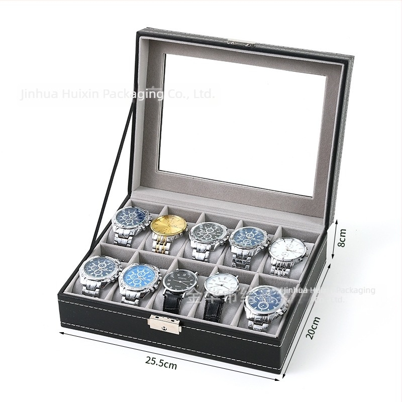 Κουτί αποθήκευσης ρολογιών, ξύλινη κατασκευή, βελούδινη επένδυση, μάρκα Xin, συσκευασία σε κουτί