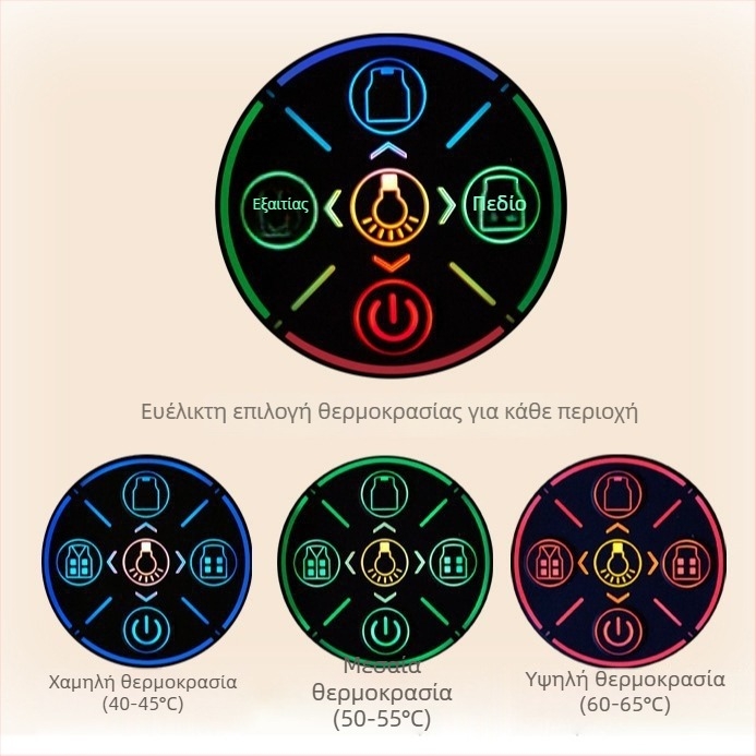 Γιλέκο θέρμανσης σε στυλ καρντίνγκαν με σταθερή θερμοκρασία – Unisex, Χειμώνας/Φθινόπωρο, γέμισμα βαμβάκι, επένδυση πολυεστέρα