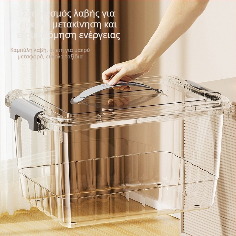 Διαφανές PP δοχείο αποθήκευσης, με χειρολαβή, κλείσιμο τύπου snap, μοντέλα JLSD01/02/03/04