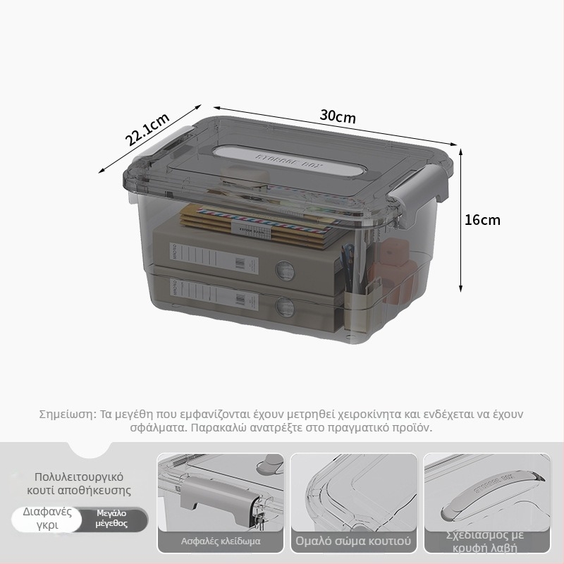 Διαφανές PP δοχείο αποθήκευσης, με χειρολαβή, κλείσιμο τύπου snap, μοντέλα JLSD01/02/03/04