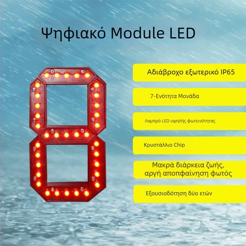 LED ψηφιακό αδιάβροχο τμήμα πένας – Εντοιχισμένη εγκατάσταση, Στατική μονοχρωματική οθόνη, Διαθέσιμη προσαρμογή, Τάση AC 110–220V / DC 12V