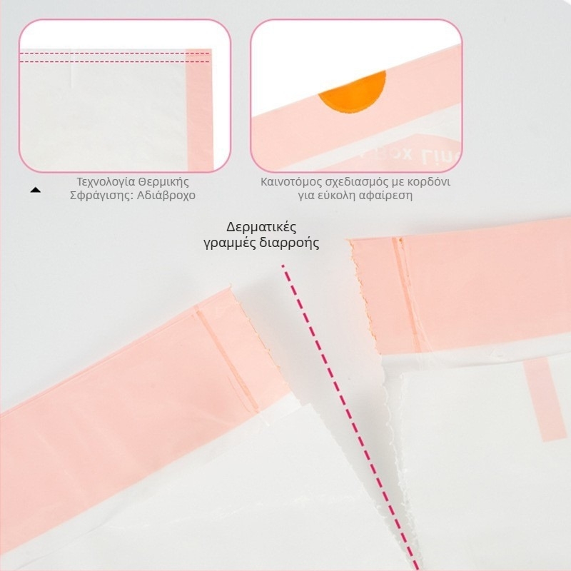HDPE σακούλες αποβλήτων γάτας, συνεχούς ρολού, με μεγάλο κορδόνι κλεισίματος και αυτόματο κλείσιμο