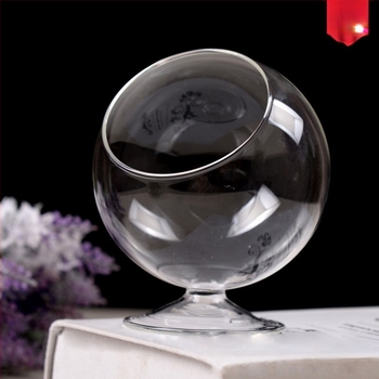 Βάζο από διαφανές γυαλί σε σχήμα καρδιάς, κυκλικό, από γυαλί υψηλής βορσολιτικής, Xuanyi μπουκάλι μικρο-περιβάλλοντος με μικρά πράσινα φυτά