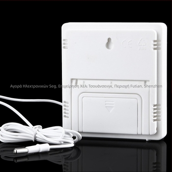 Ηλεκτρονικό ρολόι-θερμόμετρο με μεγάλη οθόνη και ψηφιακή απεικόνιση θερμοκρασίας και υγρασίας, για εσωτερικούς και εξωτερικούς χώρους