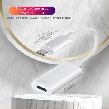 Αντάπτορας ακουστικών, μοντέλο 15, συμβατός με τη σειρά Apple 15