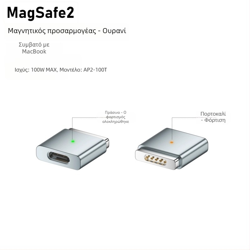 Emmons Type-C σε MagSafe 3/2 μαγνητικός αντάπτορας για MacBook Pro/Air, C θηλυκός προς MagSafe3