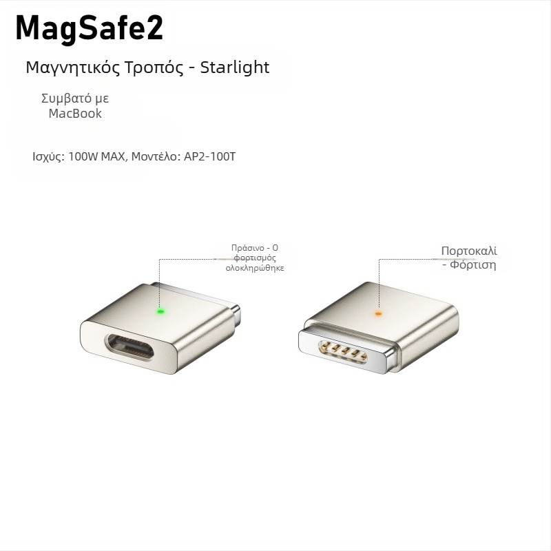 Emmons Type-C σε MagSafe 3/2 μαγνητικός αντάπτορας για MacBook Pro/Air, C θηλυκός προς MagSafe3