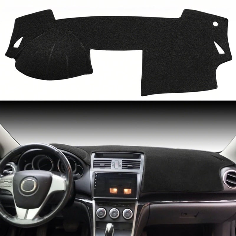 Κάλυμμα ταμπλό Mazda 6 για μοντέλα 2009-2013, με φλανελ προστασίας από το φως, ύφασμα πολυεστέρα-σιλικόνη, για όλες τις εποχές, εκτύπωση λογότυπου, προσαρμοζόμενο