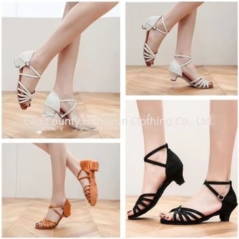 Παιδικά παπούτσια Latin χορού για κορίτσια – ελαφριά, με μαλακή σόλα από καουτσούκ και επίπεδη φτέρνα