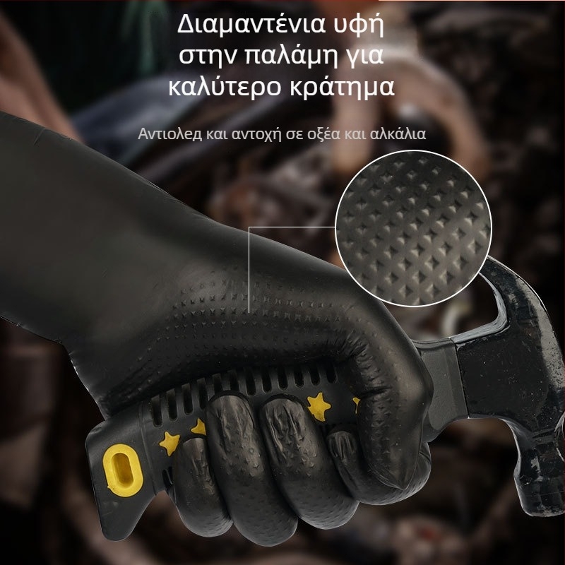 Μίας χρήσης γάντια νιτριλίου για προστασία χεριών – ανθεκτικά σε λάδι και βρωμιά, βιομηχανική/επισκευή αυτοκινήτων