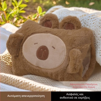 Επαναφορτιζόμενο μπουκάλι ζεστού νερού, ανθεκτικό στις εκρήξεις, με βελούδινο εξωτερικό για θέρμανση χεριών και κοιλιάς, φλανελ ύφασμα