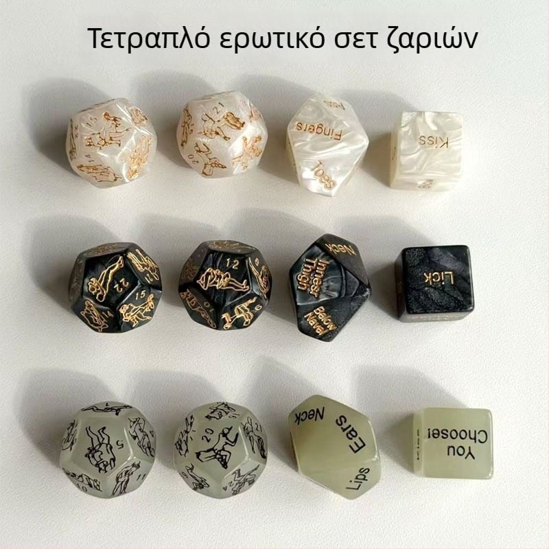 Τέσσερα σε ένα φωτεινά πολύπλευρα ζάρια σετ, ακρυλικό, 5000 τεμάχια, για σκάκι και παιχνίδια με κάρτες