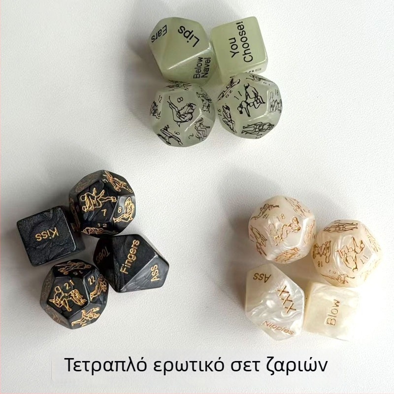 Τέσσερα σε ένα φωτεινά πολύπλευρα ζάρια σετ, ακρυλικό, 5000 τεμάχια, για σκάκι και παιχνίδια με κάρτες