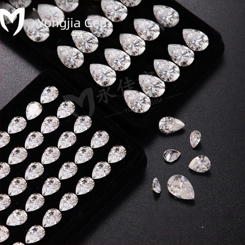 Moissanite D Χρώμα Αχλαδωτό σχήμα Eight-Star Eight-Arrow Ακατέργαστος λίθος για κοσμήματα Μεσαίας έως Υψηλής Κατηγορίας