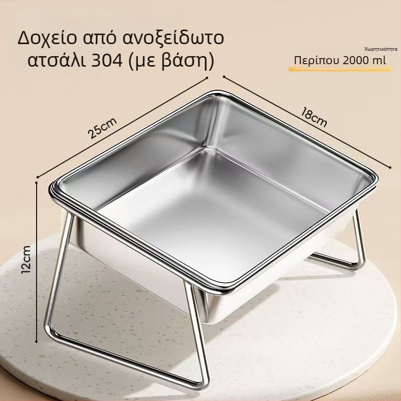 Μπολ από ανοξείδωτο χάλυβα Crest για σκύλους και γάτες με ανυψωμένο στήριγμα σίτισης και προστασία του αυχένα; Υλικό: 304 ανοξείδωτος χάλυβας; Μάρκα: Crest; Συσκευασία: 1 τεμάχιο; Κατηγορία: Τροφές κατοικίδιων