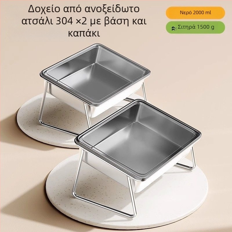 Μπολ από ανοξείδωτο χάλυβα Crest για σκύλους και γάτες με ανυψωμένο στήριγμα σίτισης και προστασία του αυχένα; Υλικό: 304 ανοξείδωτος χάλυβας; Μάρκα: Crest; Συσκευασία: 1 τεμάχιο; Κατηγορία: Τροφές κατοικίδιων