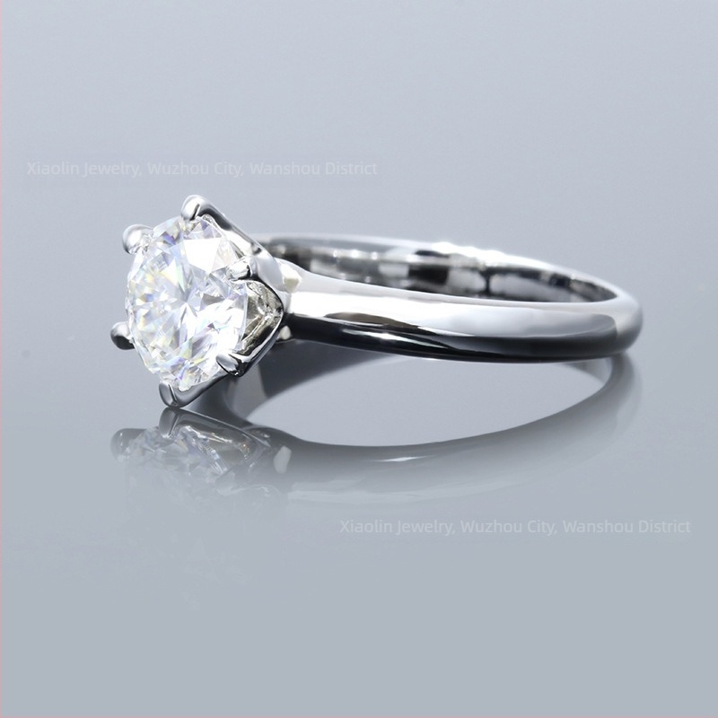 Δαχτυλίδι Moissanite από S925 ασήμι με επικάλυψη λευκόχρυσο – γυναικείο βέρρες δαχτυλίδι