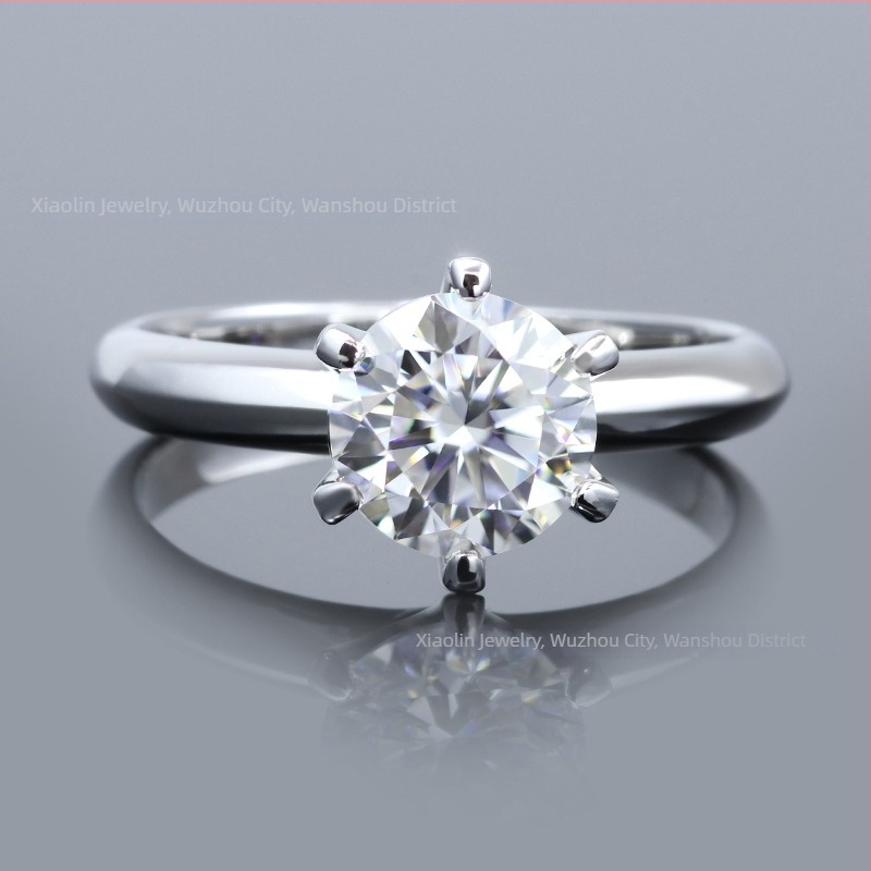 Δαχτυλίδι Moissanite από S925 ασήμι με επικάλυψη λευκόχρυσο – γυναικείο βέρρες δαχτυλίδι