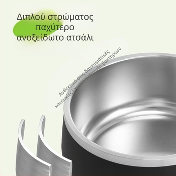 Μπολ φαγητού σκύλου από ανοξείδωτο ατσάλι, με αυτόματη τροφοδοσία, αντιανατροπή και εύκολο καθάρισμα, για μικρούς σκύλους