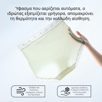 Γυναικείο εσώρουχο εγκύων με υψηλή μέση και στήριξη κοιλιάς, Ice Silk ύφασμα (νάιλον + σπάντεξ), βαμβακερή επένδυση, ριβδωτό πλεκτό