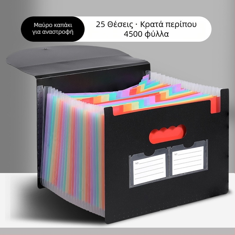 Yurui PP κάθετος φάκελος αρχείων με 25 θήκες и σφράγιση σε τρεις πλευρές, δυνατότητα εκτύπωσης λογότυπου