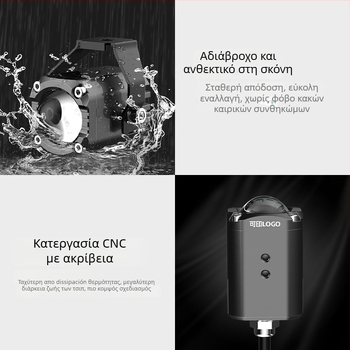 Μίνι LED προβολέας για μοτοσικλέτες και ηλεκτρικά οχήματα – LED πηγή, 90W/ζεύγος, 12–30V, 6000 lm, αδιάβροχος