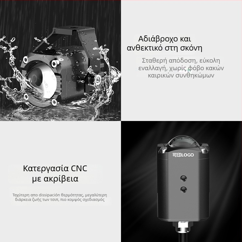 Μίνι LED προβολέας για μοτοσικλέτες και ηλεκτρικά οχήματα – LED πηγή, 90W/ζεύγος, 12–30V, 6000 lm, αδιάβροχος