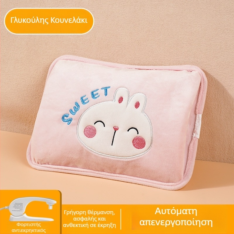 Επαναφορτιζόμενο μπουκαλάκι ζεστού νερού - ασφαλές, ηλεκτρική θήκη θέρμανσης, μοντέλο HLZ-2025, 220V, 380W, φλανελ ύφασμα