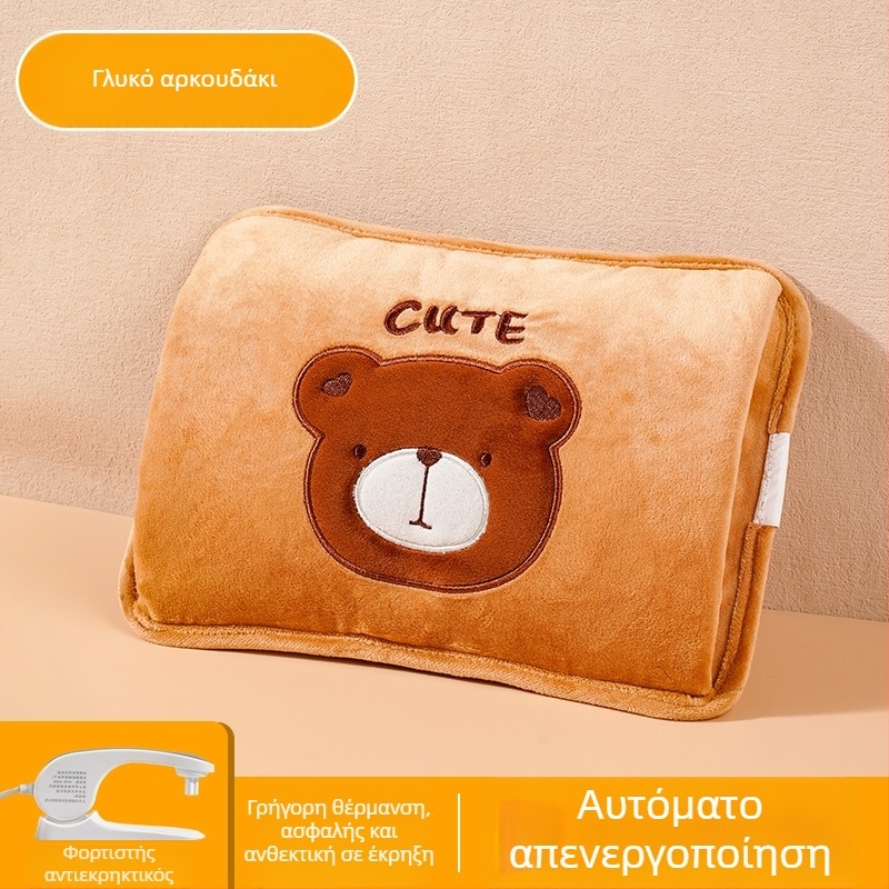 Επαναφορτιζόμενο μπουκαλάκι ζεστού νερού - ασφαλές, ηλεκτρική θήκη θέρμανσης, μοντέλο HLZ-2025, 220V, 380W, φλανελ ύφασμα