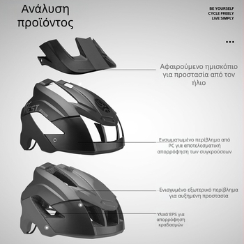 Κράνος ποδηλάτου West Biking, Unisex για ενήλικες, στυλ mountain bike, PC περίβλημα + EPS αφρός, μοντέλο YP0708078