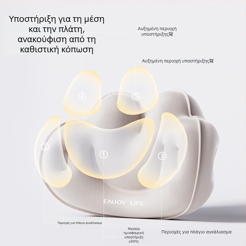 Cyan μαξιλάρι ταξιδιού σε σχήμα U φουσκωτό με PVC ύφασμα, πλήρωση αέρα, στυλ καρτούν, κατάλληλο για αυτοκίνητο, ταξίδια, κάμπινγκ και αεροπλάνο