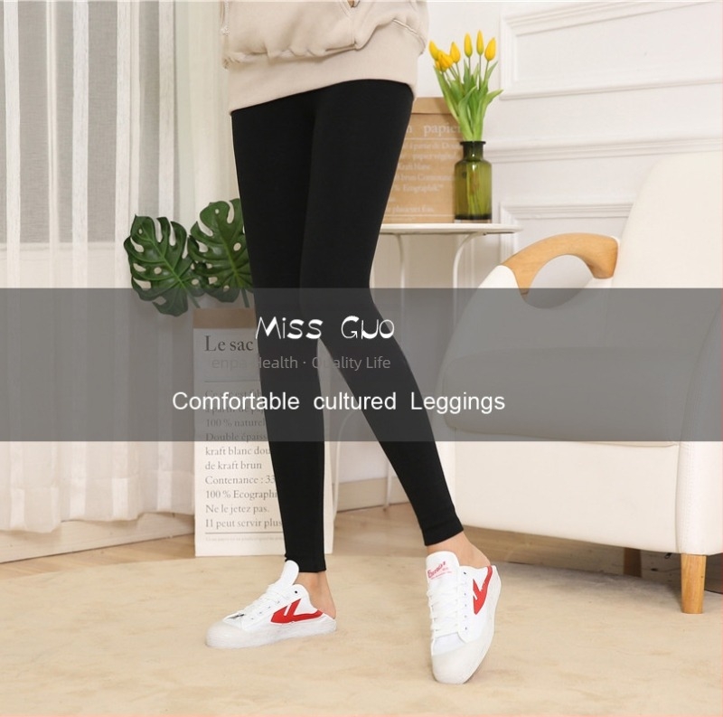 Ενιαίας κατασκευής βαμβακερά leggings μέχρι τον αστράγαλο, μονόχρωμα, παχιά ύφανση, υψηλή ελαστικότητα, διατηρούν τη θερμότητα, 90–95% βαμβάκι