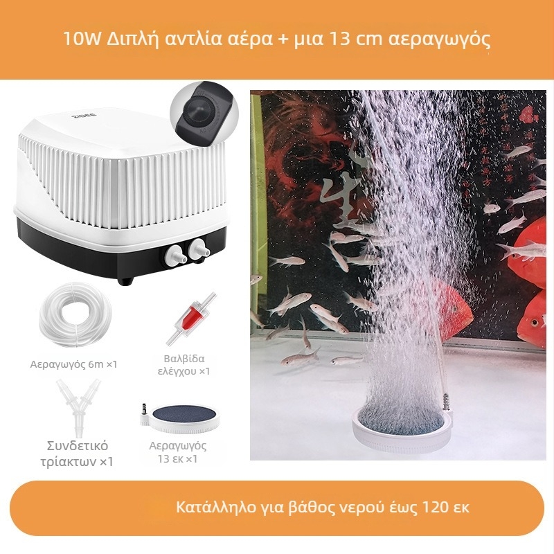 Διαφραγματική αντλία οξυγόνου για ενυδρείο με υψηλή ροή αέρα, ήσυχη λειτουργία (≤35 dB), ρυθμιζόμενη ροή, AC τροφοδοσία, βάρος 1,5 kg, OEM/ODM συμβατό, άδεια ιδιωτικής ετικέτας