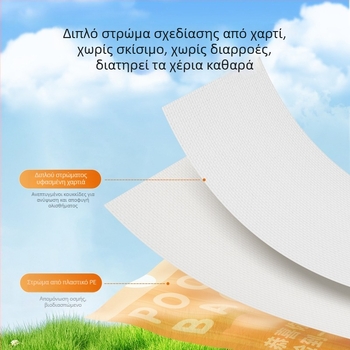 Σακούλες αποβλήτων κατοικίδιων με κορδόνι για γάτες και σκύλους, PE υλικό, παχυνμένες, σχεδίαση με επίπεδη είσοδο