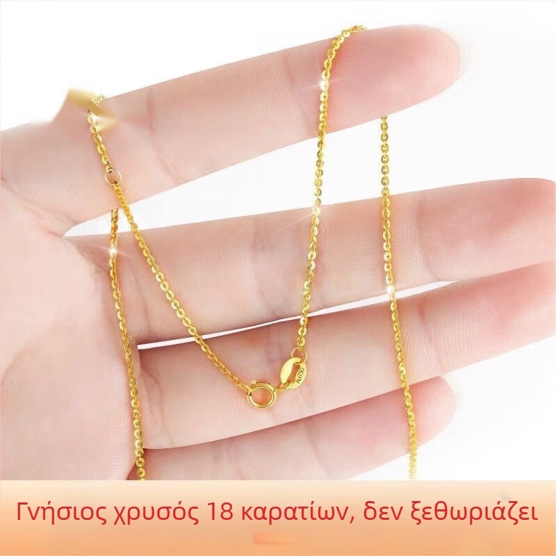 Χειροποίητο κολιέ από 18k χρυσό για γυναίκες, με μοισσανίτη σε αλυσίδα κλειβί, λευκόχρυσο 750